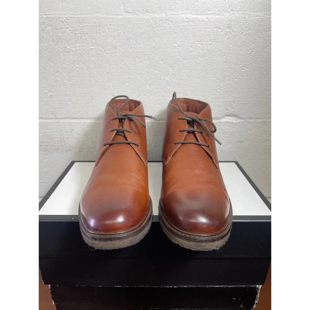 Johnston & Murphy 25-2022 Copeland Brown Leather Chukka Ankle Boots Men's 9 M